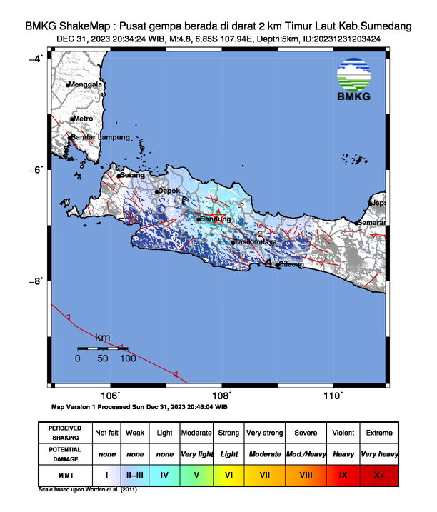 Guncangan Gempa Magnitudo 4.8 Mengejutkan Kabupaten Sumedang, Jawa Barat