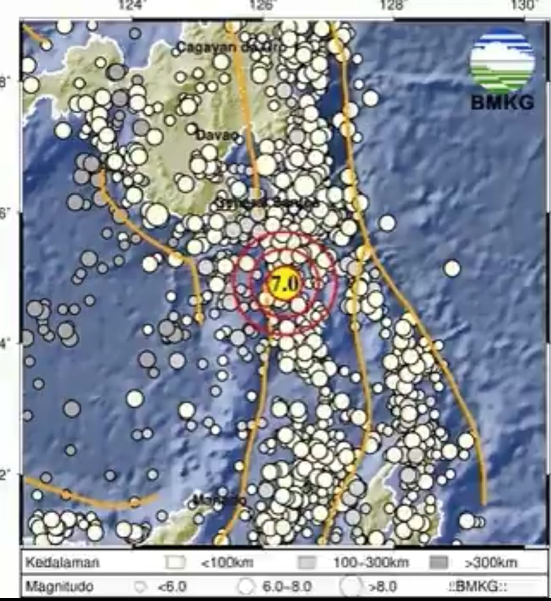 Guncangan Gempa Magnitudo 7.0 Mengguncang Pulau Karatung, Sulawesi Utara
